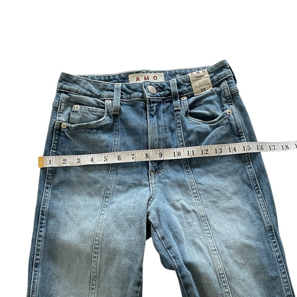 AMO Seamed Chelsea High Rise Slim Fit Long Denim Jeans Deeply, size 25 - Picture 12 of 14